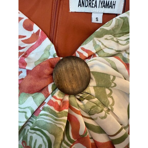 NWT Andrea Iyamah Behati Cropped Top & Wrap Midi Skirt Set Coral ‎ Size S - Picture 11 of 14